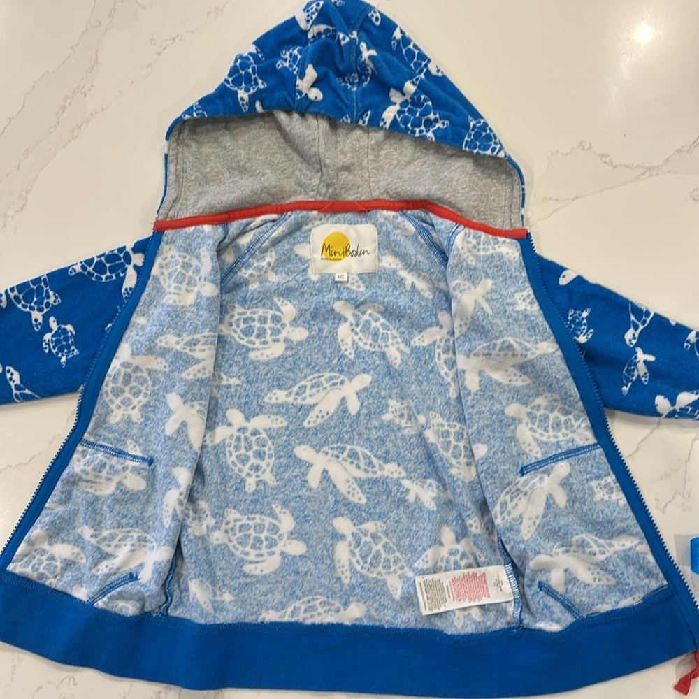 Mini Boden Turtle Terry Hoodie - Picture 3 of 3